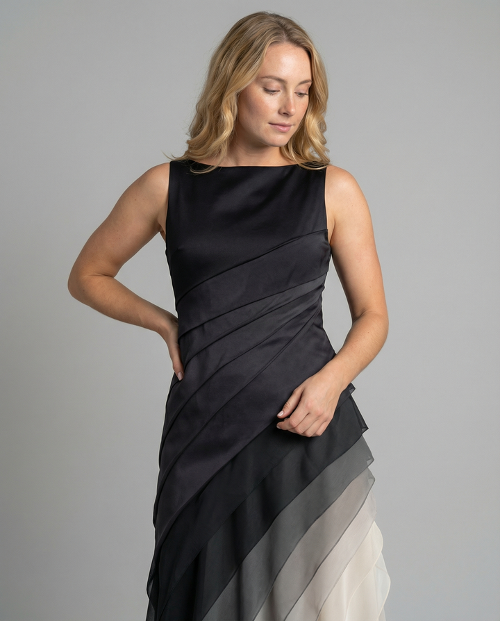Damen Elegantes Kleid mit Figurbetonendem Schnitt & Ombre-Farbe | Echoarchiv