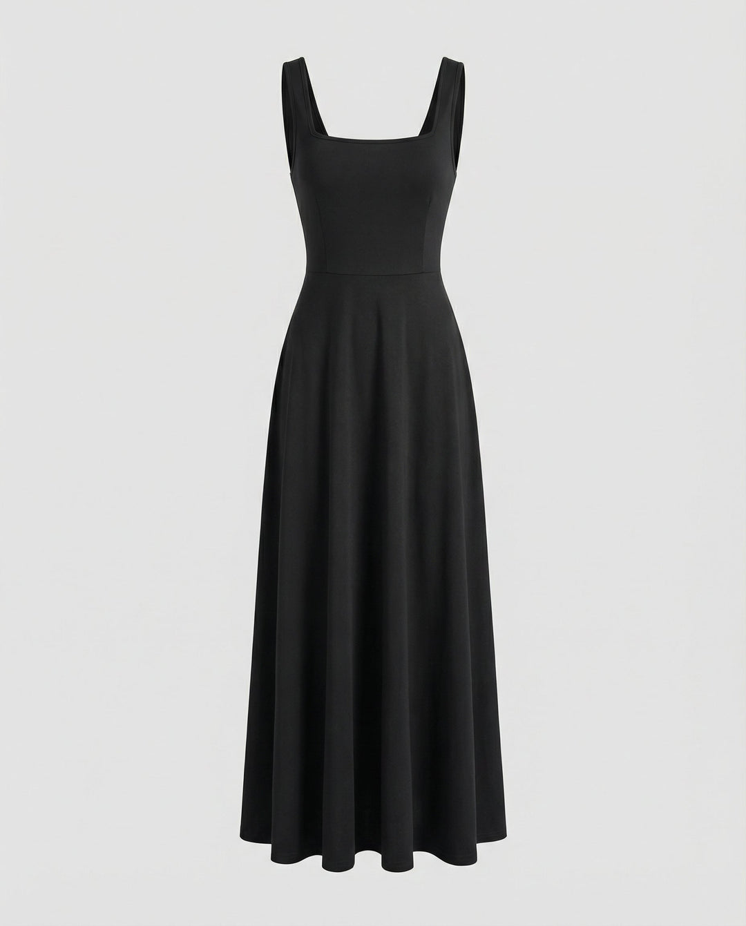 Elegantes Damen Maxikleid mit weichem Schnitt & quadratischem Ausschnitt | Echoarchiv