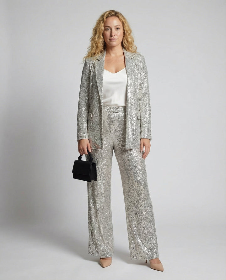Glitzernder Eleganter Blazeranzug Damen | Echoarchiv