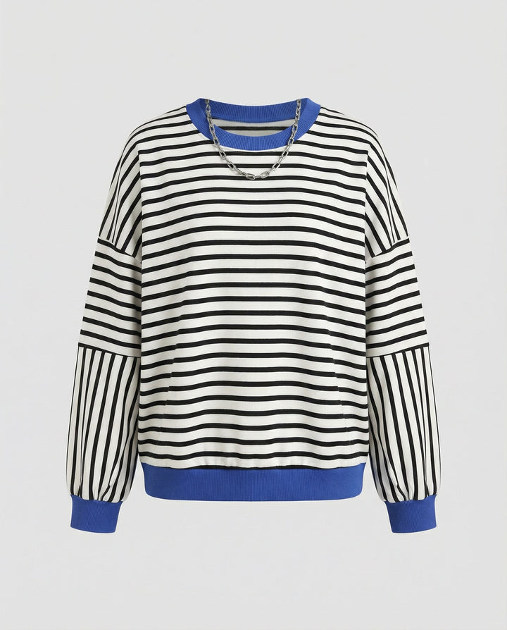 Boxy Sweatshirt Damen Gestreift | Echoarchiv