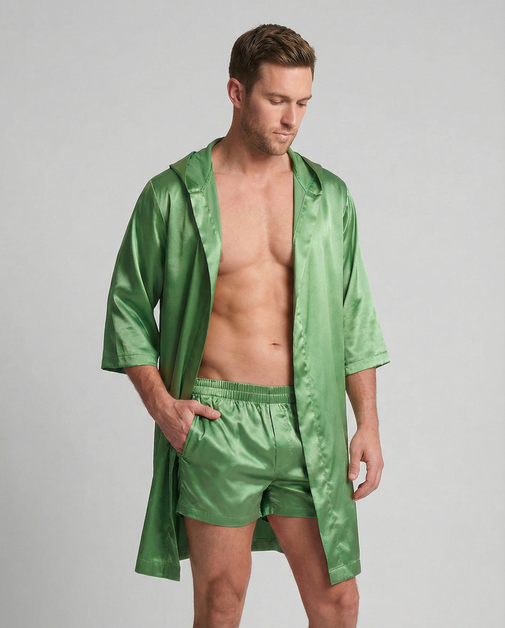 Herren Satin Bademantel Echoarchiv