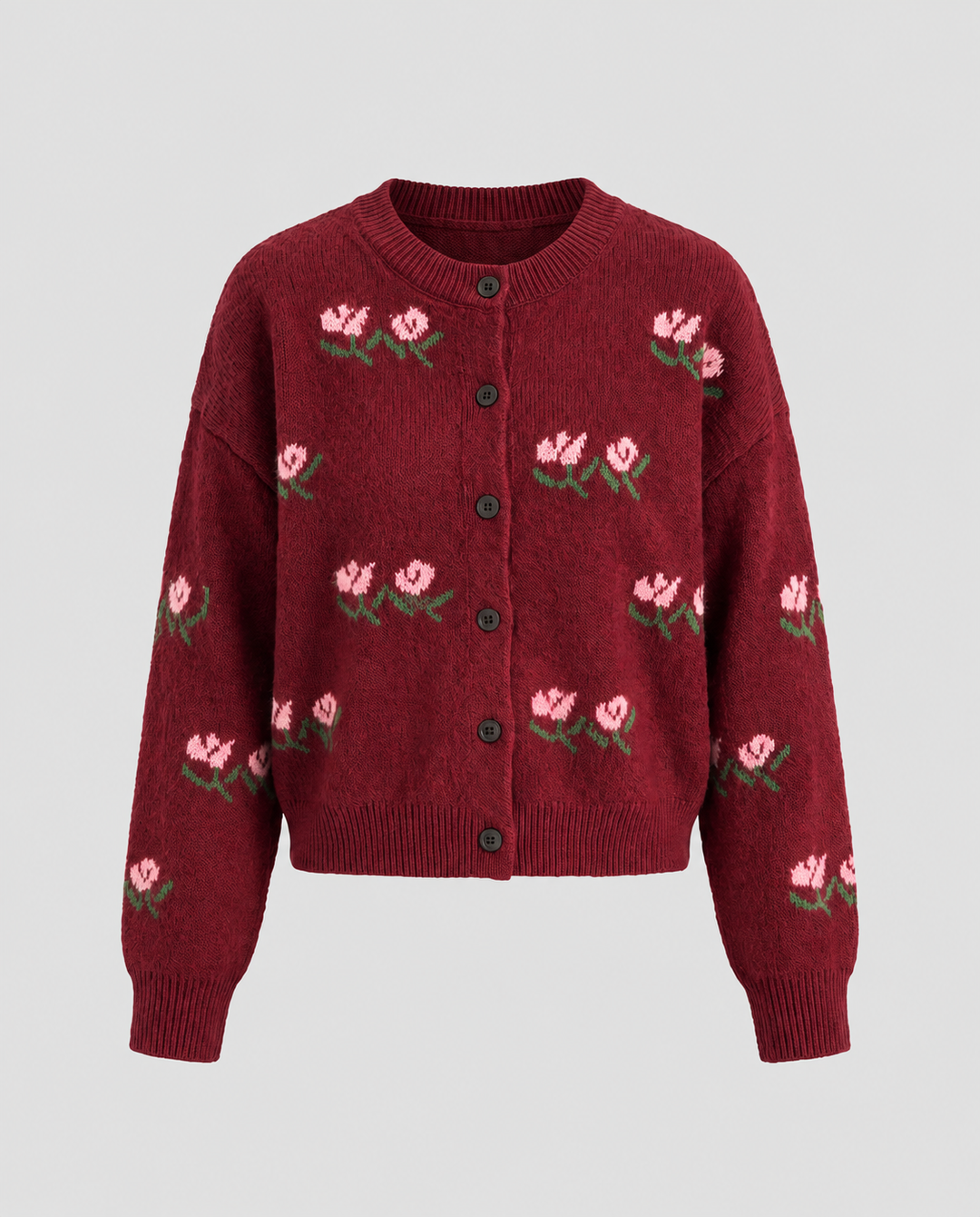 Damen Bestickte Kurzstrickjacke aus Mohair-Optik mit Rundhalsausschnitt Echo Archiv