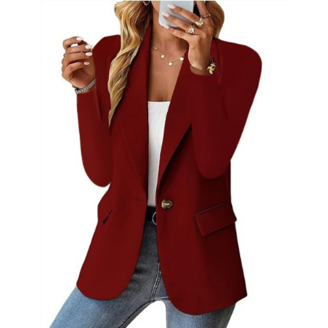 Echoarchiv | Eleganter Blazer mit Ein-Knopf-Verschluss und Taillierter Passform für Damen