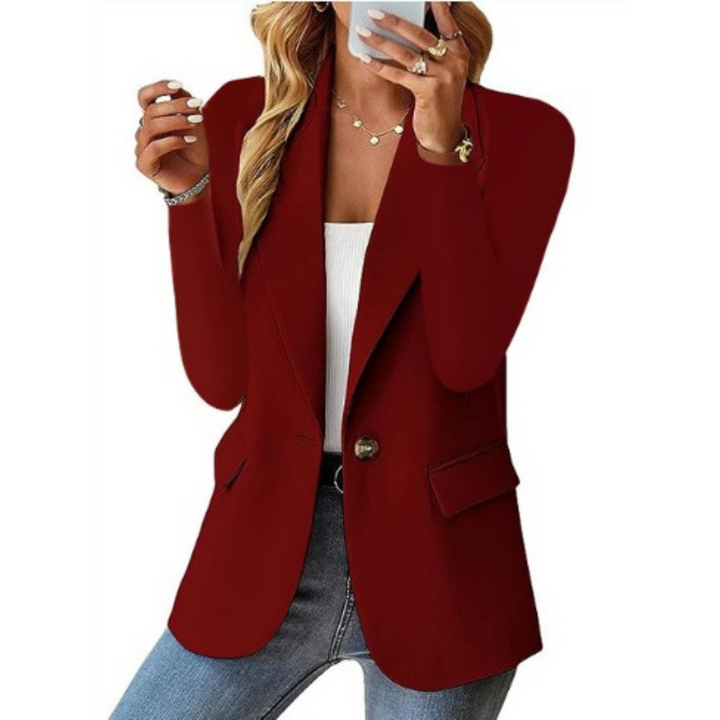 Echoarchiv | Eleganter Blazer mit Ein-Knopf-Verschluss und Taillierter Passform für Damen