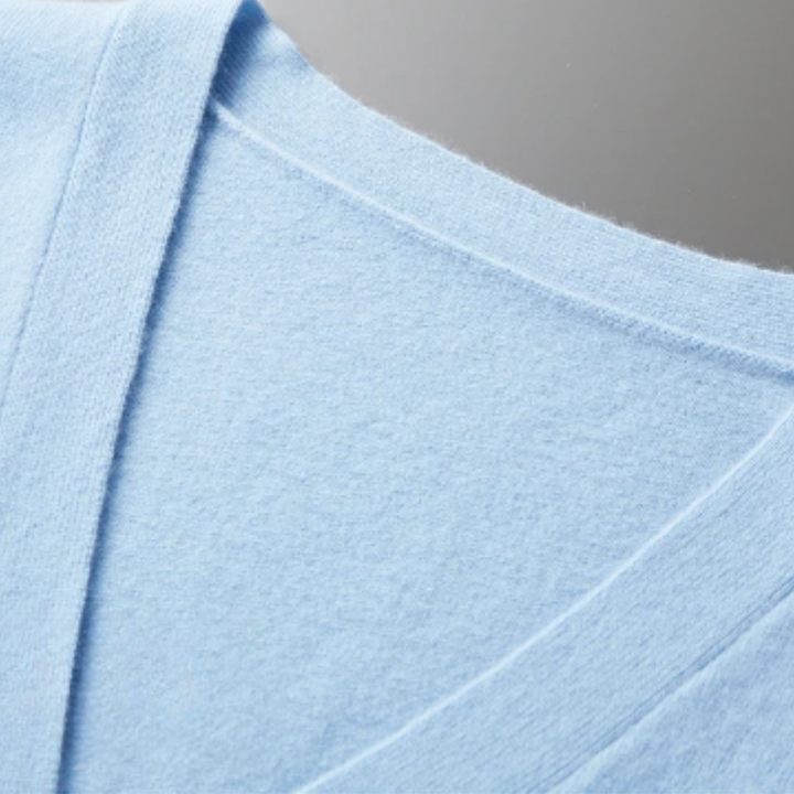 Echoarchiv | Cashmere Strickjacke V-Ausschnitt Knopfverschluss Weicher Leichter Strick