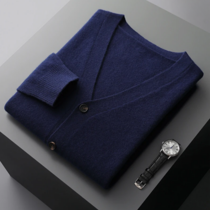 Echoarchiv | Cashmere Strickjacke V-Ausschnitt Knopfverschluss Weicher Leichter Strick