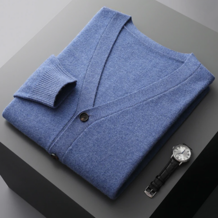 Echoarchiv | Cashmere Strickjacke V-Ausschnitt Knopfverschluss Weicher Leichter Strick