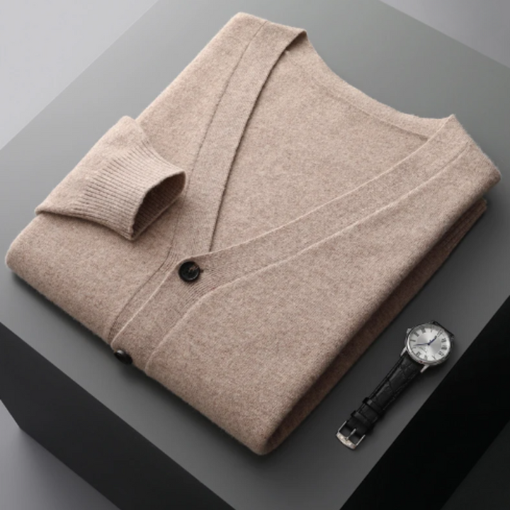 Echoarchiv | Cashmere Strickjacke V-Ausschnitt Knopfverschluss Weicher Leichter Strick