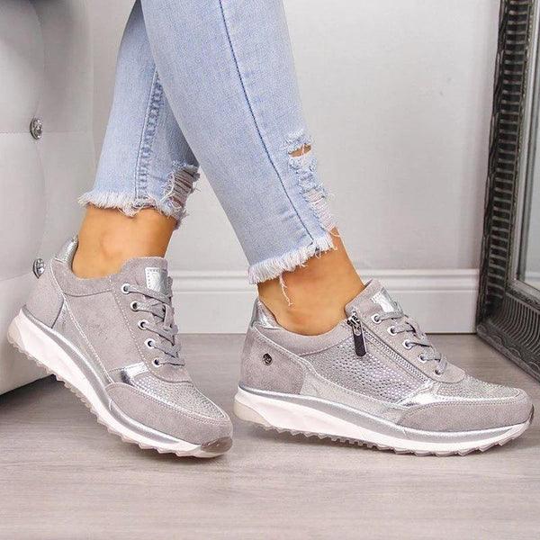 Orthopädische Schuhe - Reißverschluss - Einlagen - Ergonomische Schuhe - Damensneaker – Seravelle