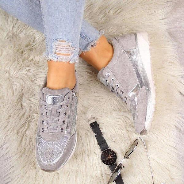 Orthopädische Schuhe - Reißverschluss - Einlagen - Ergonomische Schuhe - Damensneaker – Seravelle