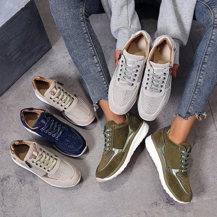 Orthopädische Schuhe - Reißverschluss - Einlagen - Ergonomische Schuhe - Damensneaker – Seravelle