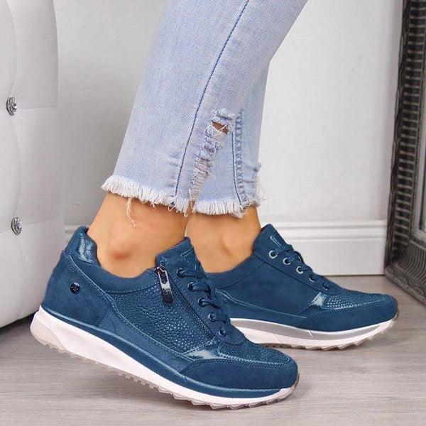 Orthopädische Schuhe - Reißverschluss - Einlagen - Ergonomische Schuhe - Damensneaker – Seravelle