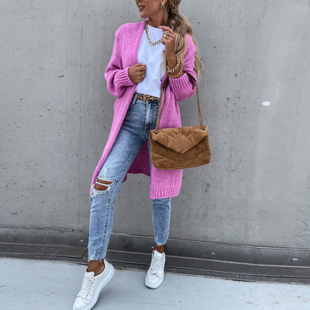 Zeitloses Langarm-Cardigan für Damen – Veloura