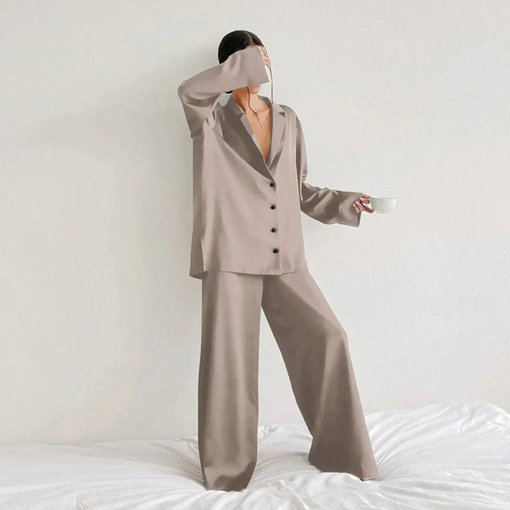Echoarchiv | Satin PyjamA-Satz mit Weitem Hose