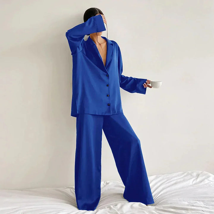Echoarchiv | Satin PyjamA-Satz mit Weitem Hose