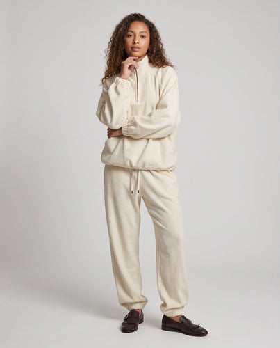 Damen Fleece-Loungewear-Set mit Halfzip, Kängurutasche und High-Waist-Jogger Echo Archiv