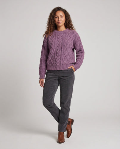 Damen Grobgestrickter Zopf‑Pullover mit Mohair‑Optik Echo Archiv