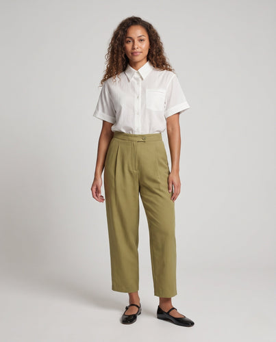 Damen High-Waist Culotte-Hose mit weitem Bein und Bügelfalte Echo Archiv