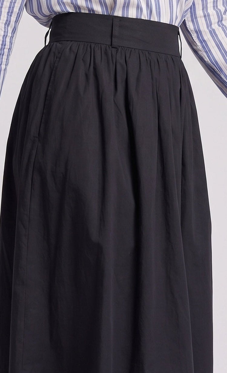 Damen Hochtaillierter Midirock mit weitem Teller und gerafftem Bund Echo Archiv