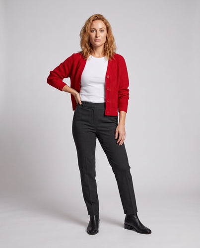 Damen kurz geschnittene Raglan-Zopfstrick-Cardigan Echo Archiv