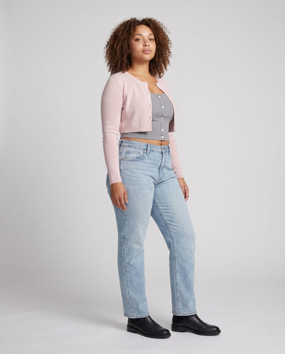 Damen Kurzgeschnittenes Cut-Out Cropped-Cardigan mit zweifarbiger Layering‑Optik und Knopfleiste Echo Archiv