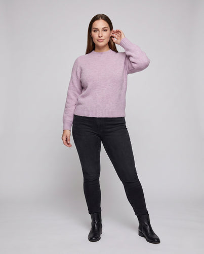 Damen Kuscheliger kurzgeschnittener Rundhalspullover mit Ballonärmeln und Oversized-Silhouette Echo Archiv