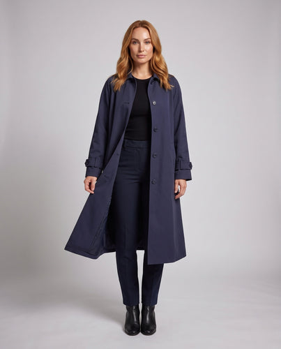Damen Langer Oversize-Trenchcoat mit Knopfleiste, weitem Ärmel und kastiger Silhouette Echo Archiv