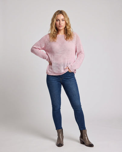Damen Lässiges Strick-Set aus Oversize-Pullover und gerafftem Midirock Echo Archiv