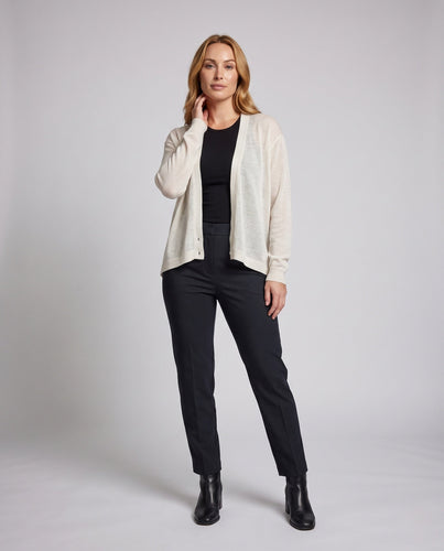 Damen Leichter Wickel-Feinstrick-Cardigan mit V-Ausschnitt Echo Archiv
