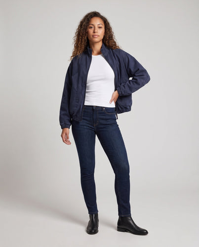 Damen Oversize-Bomberjacke aus Baumwoll-Canvas mit Stehkragen Echo Archiv