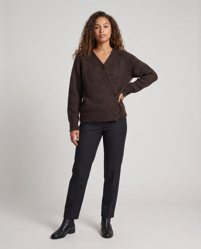 Damen Oversize-Cardigan aus grobem Strick mit V‑Ausschnitt und Knopfleiste Echo Archiv