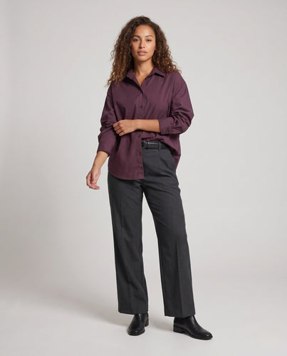 Damen Oversize-Hemdbluse mit Reverskragen und kastiger Boxy-Silhouette Echo Archiv