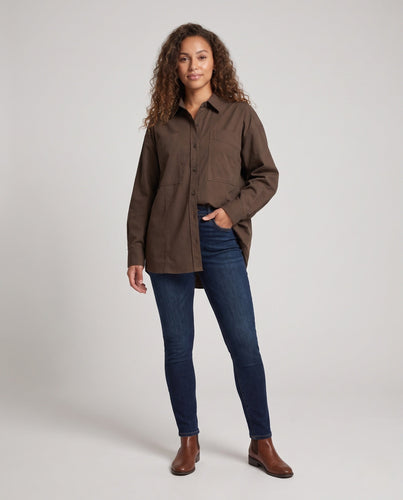 Damen Oversize-Hemdjacke mit großen Brusttaschen Echo Archiv