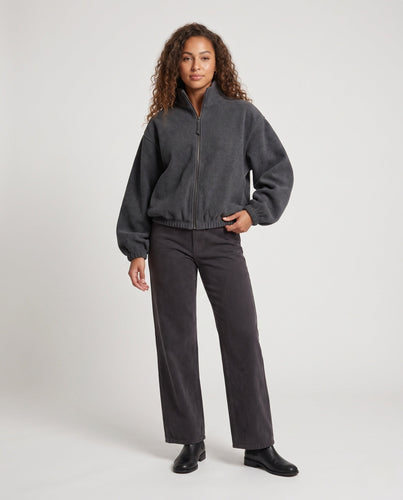 Damen Oversize-Sweatshirt mit halbem Reißverschluss, Stehkragen und elastischem Bund Echo Archiv
