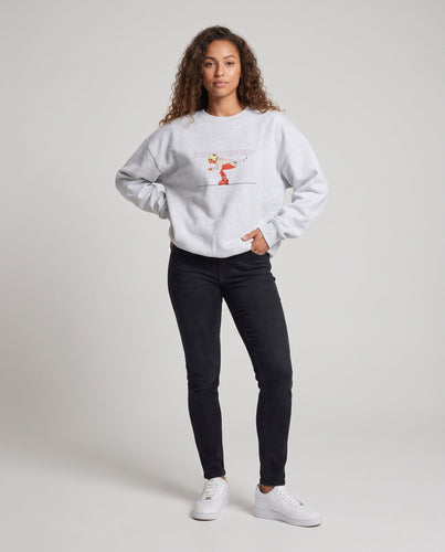 Damen Oversize-Sweatshirt mit Ski-Print und entspannter Dropped-Shoulder-Silhouette Echo Archiv