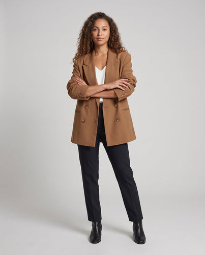 Damen Oversized Doppelreihiger Blazer mit entspanntem Silhouette und markanter Schulterlinie Echo Archiv