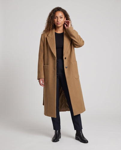 Damen Oversized Wolloptik-Mantel mit Schalkragen und aufgesetzten Taschen Echo Archiv