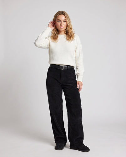 Damen weiche hochtaillierte Cordhose mit weitem Bein Echo Archiv