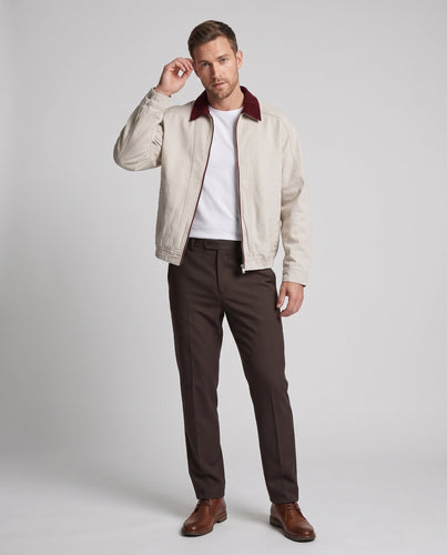 Herren Boxy-Canvas-Blouson mit Kontrast-Cordkragen und elastischem Bund Echo Archiv