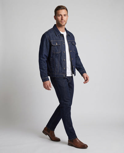 Herren Denim-Truckerjacke im lockeren Schnitt aus Baumwollmix mit Brusttaschen Echo Archiv
