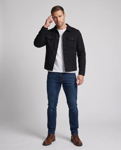 Herren Denimjacke im klassischen Trucker‑Schnitt mit Baumwollmischung und gerade geschnittenem Saum Echo Archiv