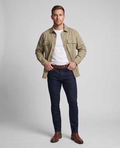 Herren leichter Baumwoll-Canvas Overshirt mit Brusttaschen und Workwear-Details Echo Archiv