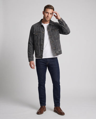 Herren Oversized Jeansjacke aus gewaschenem Denim mit Brusttaschen Echo Archiv