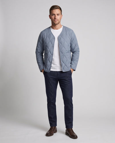 Herren leichte gesteppte Innenjacke mit Diamantstepp und Druckknopfverschluss Echo Archiv