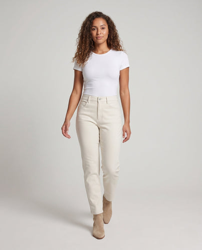 Damen Gerade geschnittene Chino-Hose mit hoher Taille und schlanker Bügelfalte Echo Archiv