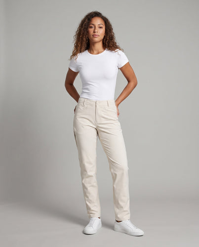 Damen Konisch zulaufende Stretch-Hose mit elastischem Bund Echo Archiv