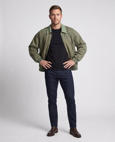 Herren Oversize Bomberjacke mit Kontrastkragen, Eingrifftaschen und Rippbündchen Echo Archiv