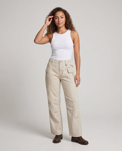 Damen Extraweite Cargo-Flare-Hose mit hoher Taille und Utility-Taschen Echo Archiv