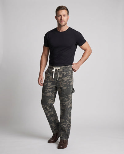 Herren Camouflage-Baggy-Hose mit weitem Bein und langen Bundkordeln Echo Archiv