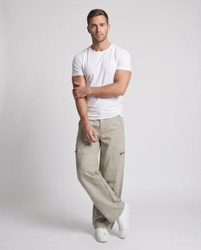 Herren Extraweite Canvas-Cargo-Hose im Baggy-Workwear-Stil Echo Archiv